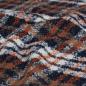 Preview: Bouclé Mantelstoff Karo blau rost beige